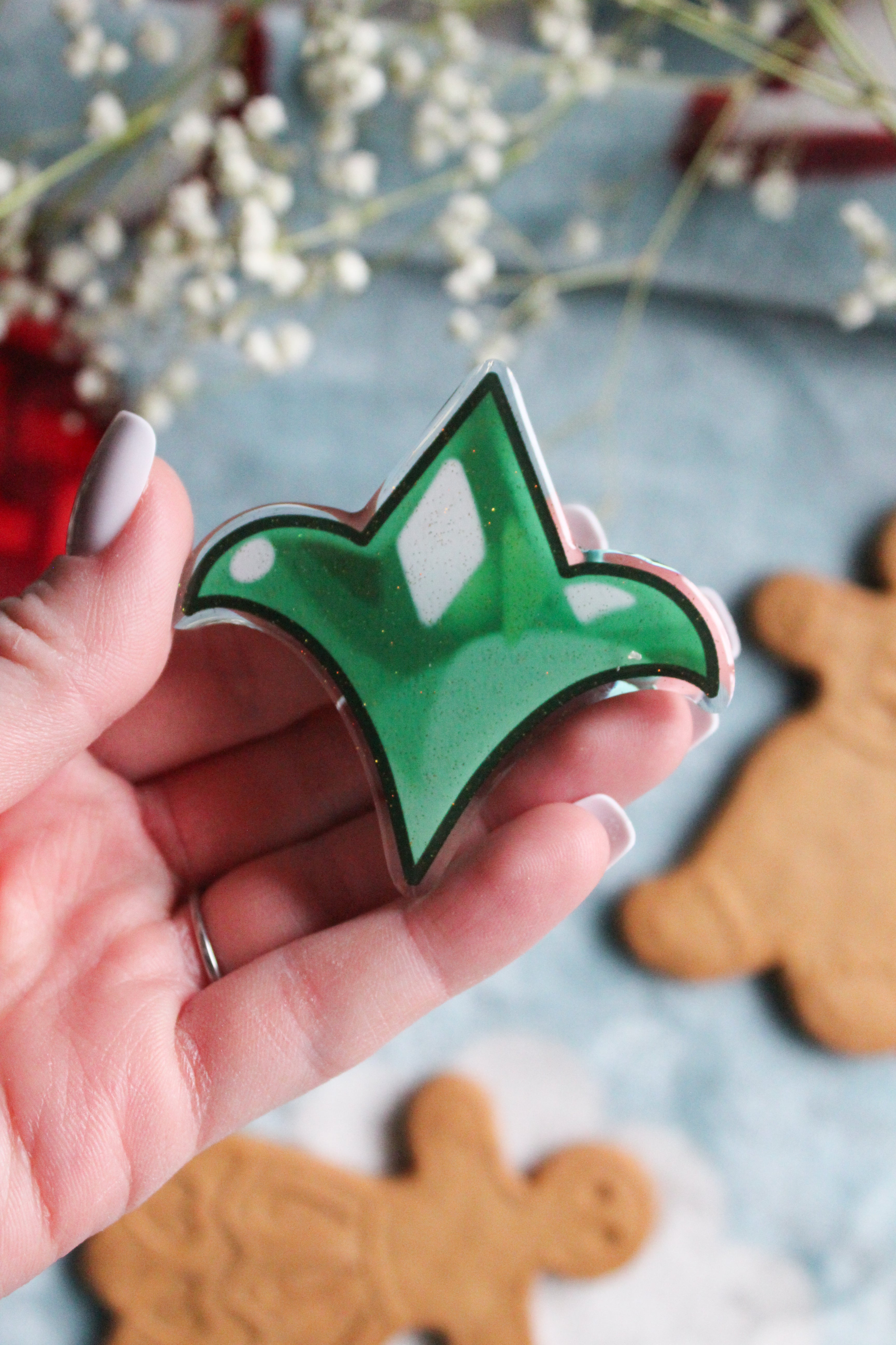 Cookie Run White Lily Soul Jam Acrylic Hair Clips | 2.5